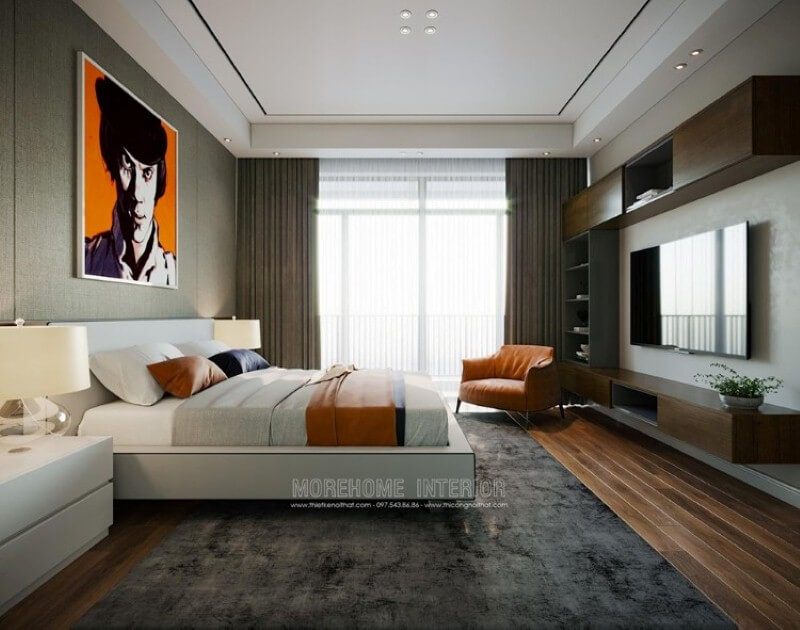 Sắp xếp nội thất phòng ngủ hiện đại, đẹp sang trọng dành cho chủ nhân yêu thích sự trẻ trung năng động.